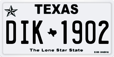 TX license plate DIK1902