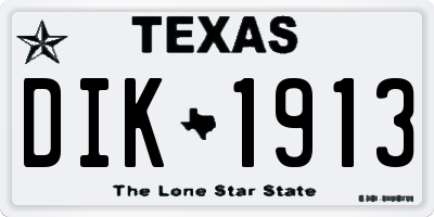 TX license plate DIK1913