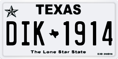 TX license plate DIK1914