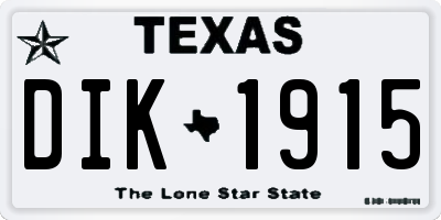 TX license plate DIK1915