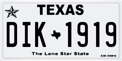 TX license plate DIK1919