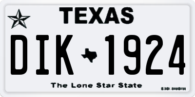 TX license plate DIK1924