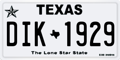 TX license plate DIK1929
