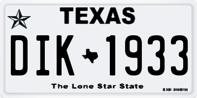 TX license plate DIK1933