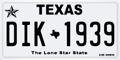TX license plate DIK1939