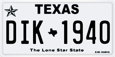 TX license plate DIK1940