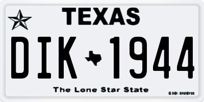 TX license plate DIK1944