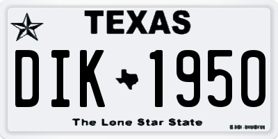 TX license plate DIK1950
