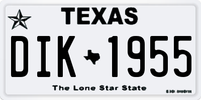 TX license plate DIK1955