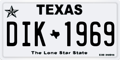 TX license plate DIK1969