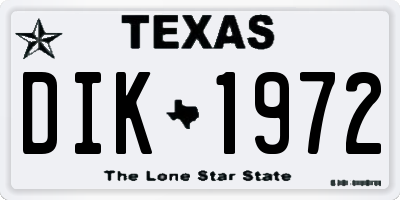 TX license plate DIK1972