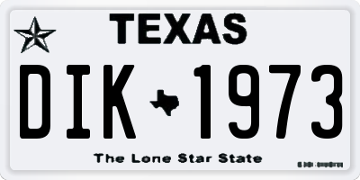TX license plate DIK1973