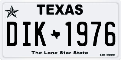 TX license plate DIK1976