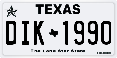 TX license plate DIK1990