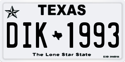 TX license plate DIK1993
