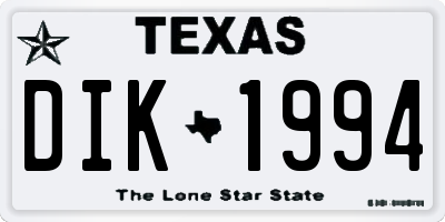 TX license plate DIK1994