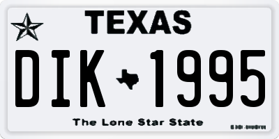 TX license plate DIK1995