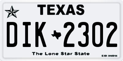 TX license plate DIK2302