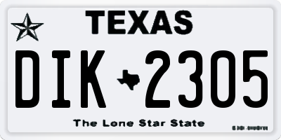TX license plate DIK2305