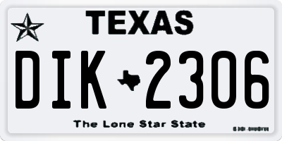 TX license plate DIK2306