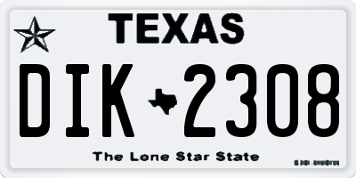 TX license plate DIK2308