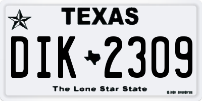 TX license plate DIK2309