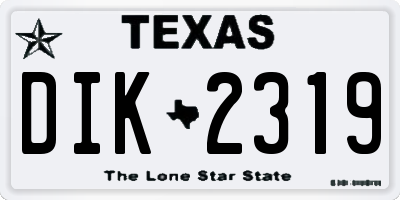 TX license plate DIK2319