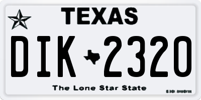 TX license plate DIK2320