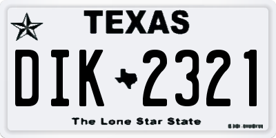 TX license plate DIK2321
