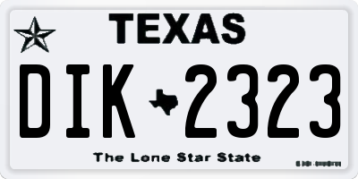 TX license plate DIK2323