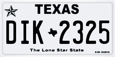 TX license plate DIK2325