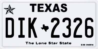 TX license plate DIK2326