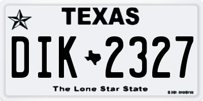 TX license plate DIK2327