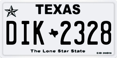 TX license plate DIK2328