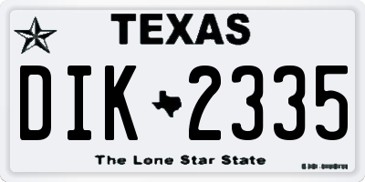 TX license plate DIK2335