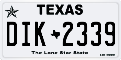 TX license plate DIK2339