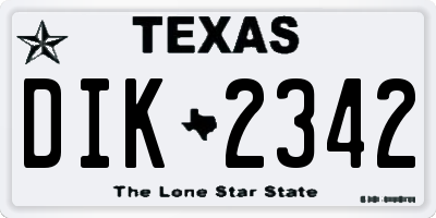 TX license plate DIK2342