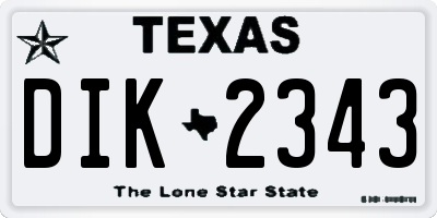 TX license plate DIK2343
