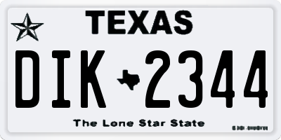 TX license plate DIK2344