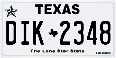 TX license plate DIK2348