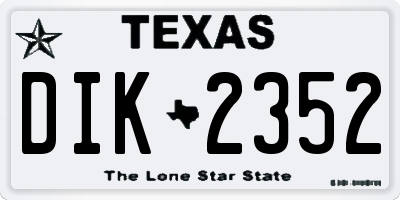 TX license plate DIK2352