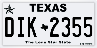 TX license plate DIK2355