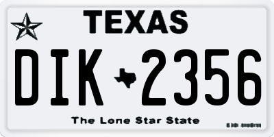 TX license plate DIK2356