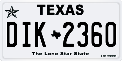 TX license plate DIK2360