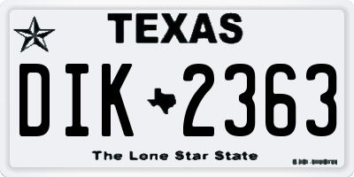 TX license plate DIK2363