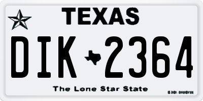 TX license plate DIK2364