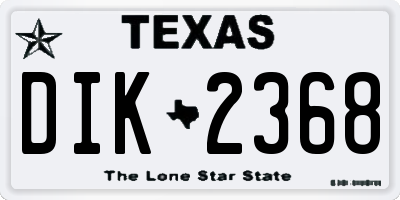 TX license plate DIK2368