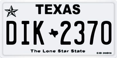 TX license plate DIK2370