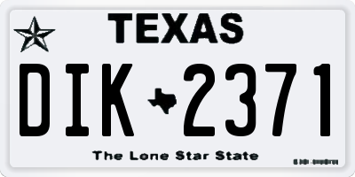 TX license plate DIK2371