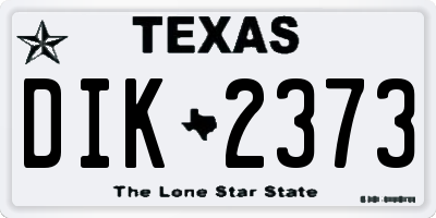 TX license plate DIK2373